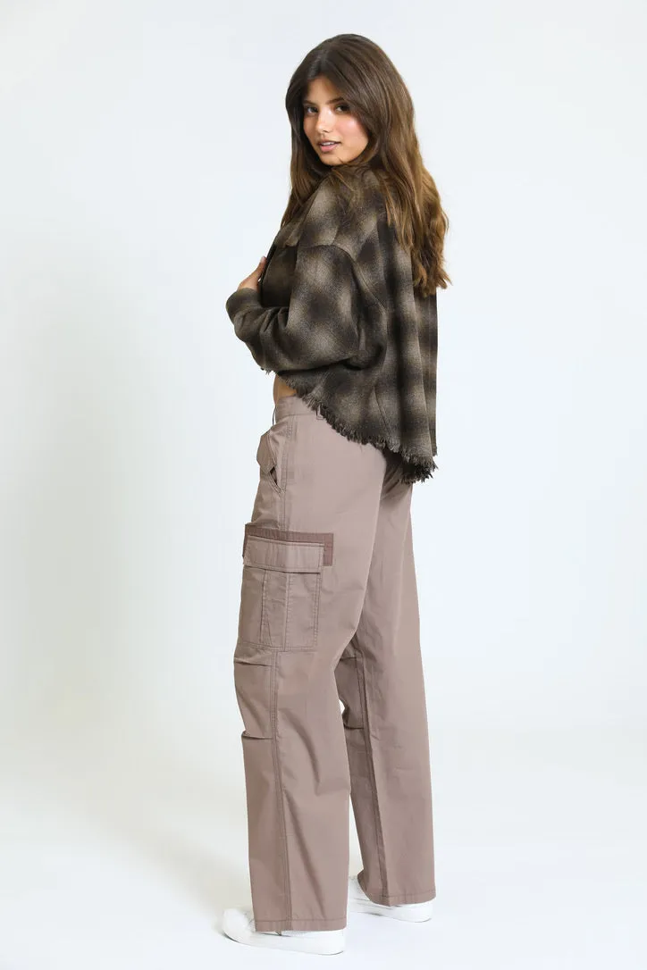 Zoe Wide Leg Cargo Pants - Java