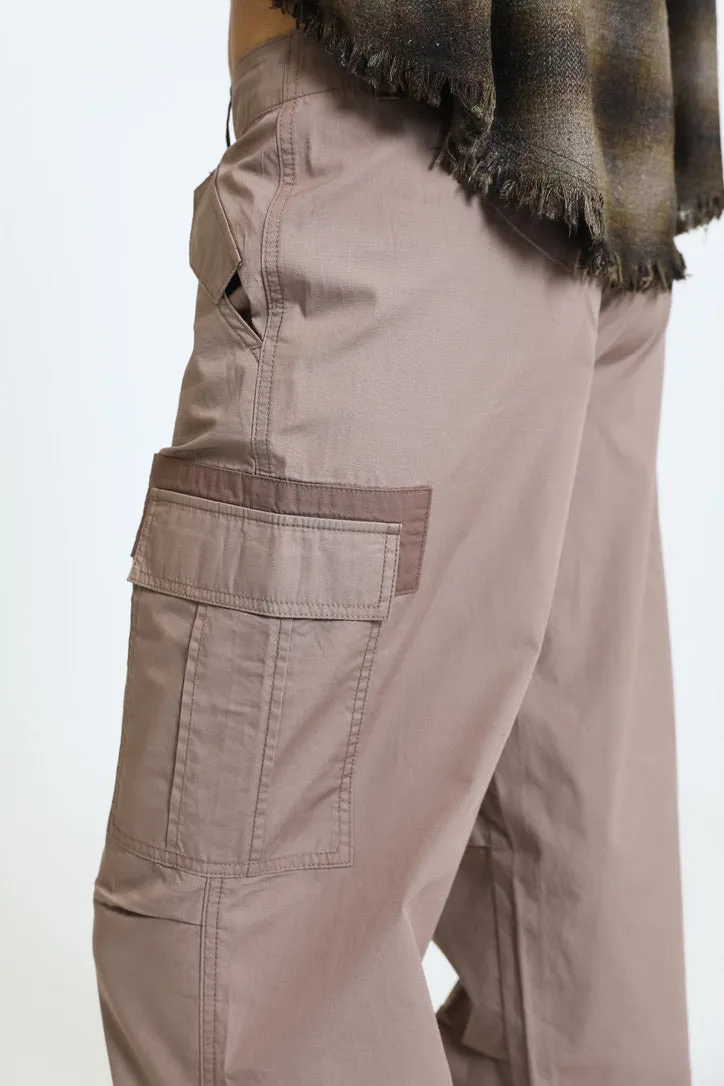 Zoe Wide Leg Cargo Pants - Java